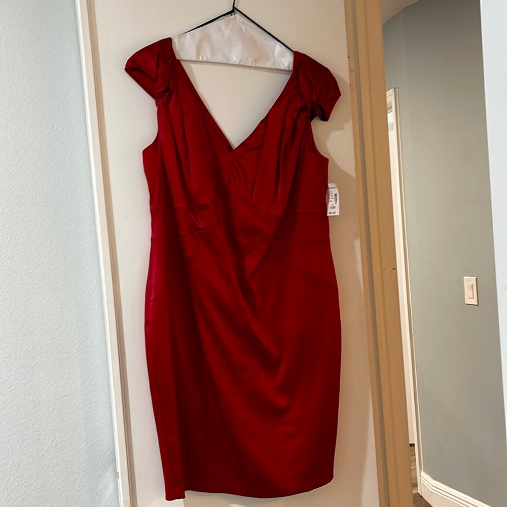 Cocktail dress red satin